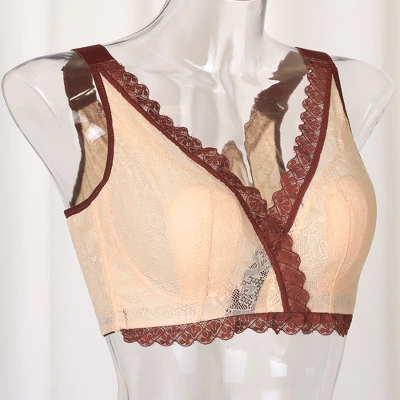 Agnes Orinda Women Plus Wirefree 5-Hook Sheer Lace Trim Adjustable Straps Comfort Bra 5 Agnes Orinda Women Plus Wirefree 5-Hook Sheer Lace Trim Adjustable Straps Comfort Bra - Image 3