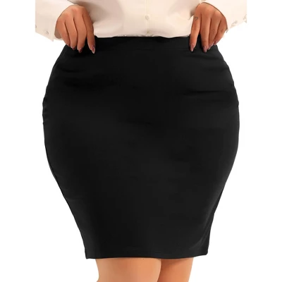 Agnes Orinda Women's Plus Size High Waist Stretch Office Work Bodycon Pencil Skirt 3 Agnes Orinda Women's Plus Size High Waist Stretch Office Work Bodycon Pencil Skirt