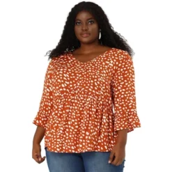 Agnes Orinda Women's Plus Size Fashion Outfits V Neck 3/4 Flounce Sleeve Babydoll Blouses 17 Agnes Orinda Women's Plus Size Fashion Outfits V Neck 3/4 Flounce Sleeve Babydoll Blouses -Agnes Orinda GUEST daee22af e0a6 4857 839c adabb3be9bfe