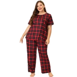 Agnes Orinda Women's Plus Size Short Sleeve Sleepwear Plaid Pajamas Sets 8 Agnes Orinda Women's Plus Size Short Sleeve Sleepwear Plaid Pajamas Sets -Agnes Orinda GUEST dbd026ac 9670 4f4c a8b2 00f3e6918278