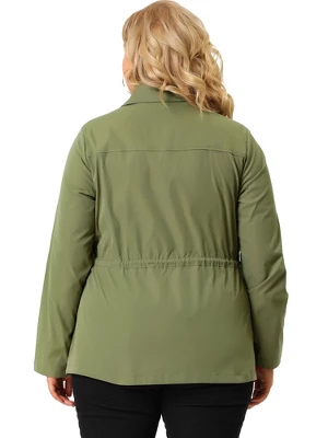 Agnes Orinda Women's Plus Size Zipper Drawstring Boyfriend Jacket 6 Agnes Orinda Women's Plus Size Zipper Drawstring Boyfriend Jacket - Image 4