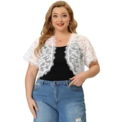 Agnes Orinda Women's Plus Size Sheer Lace Open Front Lightweight Shrugs -Agnes Orinda GUEST de2223e3 ab0e 4cd7 b9a4 c27cba8dd3f0