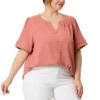Agnes Orinda Women's Plus Size Dressy Ruched V Neck Short Sleeve Office Tops 2 Agnes Orinda Women's Plus Size Dressy Ruched V Neck Short Sleeve Office Tops -Agnes Orinda GUEST de28e118 8688 4665 b9e7 8d6badeb84a3