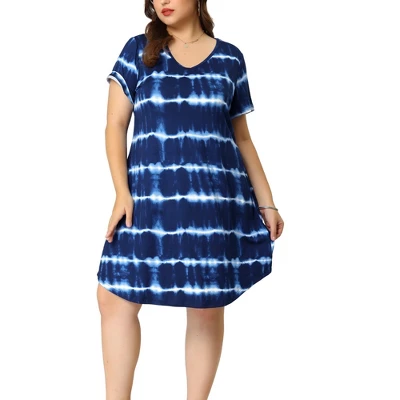 Agnes Orinda Women's Plus Size Tie Dye Trendy V Neck High Low Hem Casual Dresses 7 Agnes Orinda Women's Plus Size Tie Dye Trendy V Neck High Low Hem Casual Dresses - Image 5