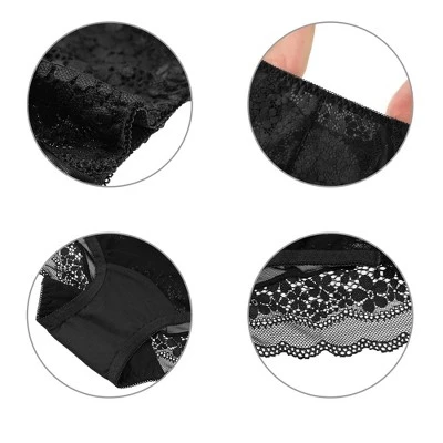 Agnes Orinda Women's Lace Trim High Rise Solid Brief Stretchy Underwear 5 Agnes Orinda Women's Lace Trim High Rise Solid Brief Stretchy Underwear - Image 3