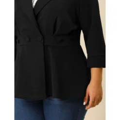 Agnes Orinda Women's Plus Size Ruffle Peplum Ruched Curvy Formal Outfits Blazers -Agnes Orinda GUEST e0778020 2e9e 42d5 ba64 cf9bbb137d28