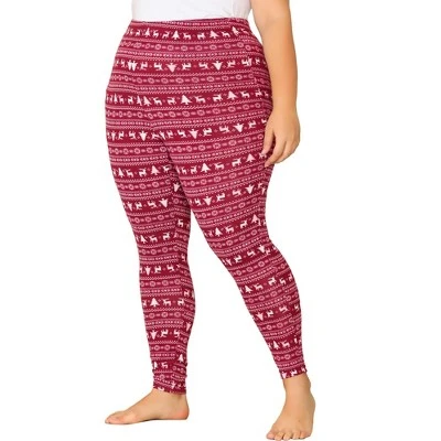 Agnes Orinda Women's Plus Size Elastic Waist Full Length Christmas Leggings 3 Agnes Orinda Women's Plus Size Elastic Waist Full Length Christmas Leggings