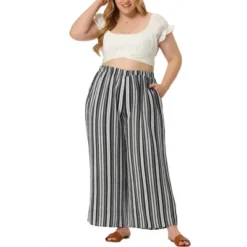 Agnes Orinda Women's Plus Size Boho Palazzo Lounge Wide Leg Pants With Elastic Waist And Stripe 21 Agnes Orinda Women's Plus Size Boho Palazzo Lounge Wide Leg Pants With Elastic Waist And Stripe -Agnes Orinda GUEST e2b4aae1 57ce 4aec a42a 27fe8a6c903b