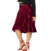 Agnes Orinda Women's Plus Size Skirt Ruffled Hem Velvet Wrap Skirts 2 Agnes Orinda Women's Plus Size Skirt Ruffled Hem Velvet Wrap Skirts -Agnes Orinda GUEST e43d746a f388 4fe7 a9b8 bf62637fcb15