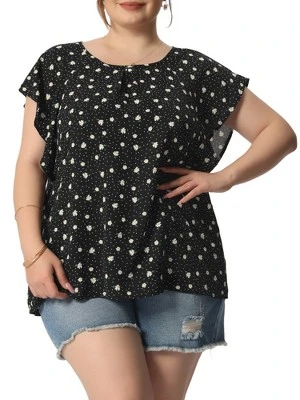 Agnes Orinda Women's Plus Size Summer Chiffon Polka Dots Top 13 Agnes Orinda Women's Plus Size Summer Chiffon Polka Dots Top - Image 11