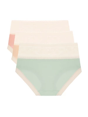 Agnes Orinda Women's 3 Packs Lace Trim Comfort Underwear High Rise Briefs 3 Agnes Orinda Women's 3 Packs Lace Trim Comfort Underwear High Rise Briefs