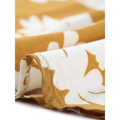 Agnes Orinda Women's Plus Size V Neck Elastic Waist Ditsy Floral Midi Dresses 6 Agnes Orinda Women's Plus Size V Neck Elastic Waist Ditsy Floral Midi Dresses - Image 4