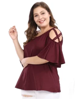 Agnes Orinda Women's Plus Size Summer Fashion Cold Shoulder Ruffle Trumpet Sleeve Blouses 18 Agnes Orinda Women's Plus Size Summer Fashion Cold Shoulder Ruffle Trumpet Sleeve Blouses -Agnes Orinda GUEST e81a1eca 9fdd 41bc 9714 1f6582b2e170