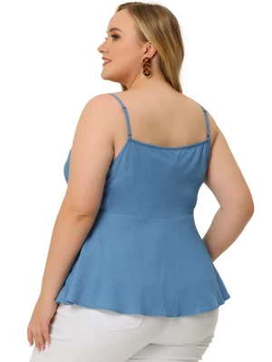 Agnes Orinda Plus Size Camisole For Women Peplum Adjustable Strap Tank Tops 5 Agnes Orinda Plus Size Camisole For Women Peplum Adjustable Strap Tank Tops - Image 3