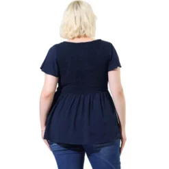 Agnes Orinda Women's Plus Size Tops Boho Flare Hem Short Sleeve Smocked Peplum Top 11 Agnes Orinda Women's Plus Size Tops Boho Flare Hem Short Sleeve Smocked Peplum Top -Agnes Orinda GUEST eb1bf102 3834 407e ba2e 485da6dcf07c