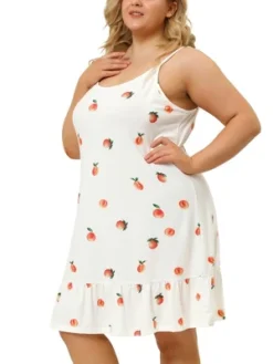 Agnes Orinda Women's Plus Size Sleeveless Fruit Ruffle Hem Nightgown 14 Agnes Orinda Women's Plus Size Sleeveless Fruit Ruffle Hem Nightgown -Agnes Orinda GUEST ed3a82fc 1472 4aca b206 43ea2625e432
