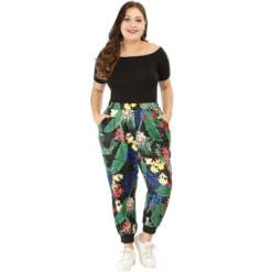 Agnes Orinda Women's Plus Size Adjustable Elastic Waist Pockets Tropical Harem Jogger Pants 16 Agnes Orinda Women's Plus Size Adjustable Elastic Waist Pockets Tropical Harem Jogger Pants -Agnes Orinda GUEST ee299c66 9da2 4bcd bc92 73466eea4494