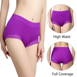 Agnes Orinda Women's Underwear 4 Pack Full Coverage Soft Briefs Hipster Panties