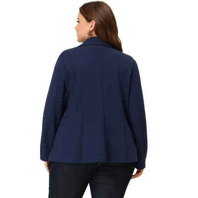 Agnes Orinda Women's Plus Size Button Down Notched Lapel Office Blazers 5 Agnes Orinda Women's Plus Size Button Down Notched Lapel Office Blazers - Image 3