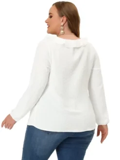 Agnes Orinda Plus Size Blouse For Women Elegant Long Sleeve Ruffle Trim V Neck Office Blouses Tops 9 Agnes Orinda Plus Size Blouse For Women Elegant Long Sleeve Ruffle Trim V Neck Office Blouses Tops -Agnes Orinda GUEST f07803b0 d0af 4f16 80f6 2fb4fe7473a0