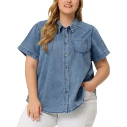 Agnes Orinda Women's Plus Size Jean Denim Short Sleeve Chest Pocket Button Down Shirt 14 Agnes Orinda Women's Plus Size Jean Denim Short Sleeve Chest Pocket Button Down Shirt -Agnes Orinda GUEST f4fe69a9 af82 4f5a aa3d 1a04f2a7da51