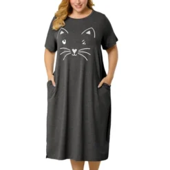 Agnes Orinda Womens Plus Size Short Sleeve Cute Cat Print Pockets Nightgown 29 Agnes Orinda Womens Plus Size Short Sleeve Cute Cat Print Pockets Nightgown -Agnes Orinda GUEST f65619a5 8d65 4746 99e4 8c3c05b9eed0
