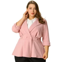 Agnes Orinda Women's Plus Size Ruffle Peplum Ruched Curvy Formal Outfits Blazers -Agnes Orinda GUEST f68ed556 e27e 47c5 8a5b 4c0e37fee560