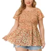 Agnes Orinda Women's Plus Size Chiffon Smock Waist Ditsy Floral Peplum Blouse 1 Agnes Orinda Women's Plus Size Chiffon Smock Waist Ditsy Floral Peplum Blouse -Agnes Orinda GUEST f75f6626 91e3 40c5 b3a5 a9acc2b7386b