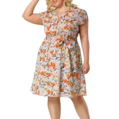 Agnes Orinda Women's Plus Size Casual Floral Short Sleeve Knee Length Shirt Dress 18 Agnes Orinda Women's Plus Size Casual Floral Short Sleeve Knee Length Shirt Dress -Agnes Orinda GUEST f94ac971 79fb 4878 ac2f 9dfeb2b8d65c