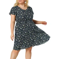 Agnes Orinda Women's Plus Size V Neck Elastic Waist Ditsy Floral Midi Dresses 20 Agnes Orinda Women's Plus Size V Neck Elastic Waist Ditsy Floral Midi Dresses -Agnes Orinda GUEST fa16cc1d 8458 465b b9ba 5089c1312ce9