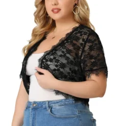 Agnes Orinda Women's Plus Size Sheer Lace Open Front Lightweight Shrugs -Agnes Orinda GUEST fa2e8e15 37c3 41ff 8183 a5b09e7bdec7