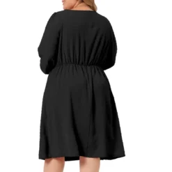 Agnes Orinda Women's Plus Size Midi Long Sleeve Sweetheart Bow Tie Swing Ruffle Babydoll Swiss Dots Boho Dress -Agnes Orinda GUEST fbe7d0d9 e197 4ee3 9011 c7fd413a56e0