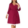 Agnes Orinda Women's Plus Size Solid Wrap Tie Belt Waist Lace Trim 3/4 Sleeve Pajama Robes 1 Agnes Orinda Women's Plus Size Solid Wrap Tie Belt Waist Lace Trim 3/4 Sleeve Pajama Robes -Agnes Orinda GUEST fbfce093 f885 410d be79 8a3372dcffd3