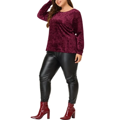 Agnes Orinda Women's Plus Size Velvet Long Sleeve Festival Fashion Top 3 Agnes Orinda Women's Plus Size Velvet Long Sleeve Festival Fashion Top